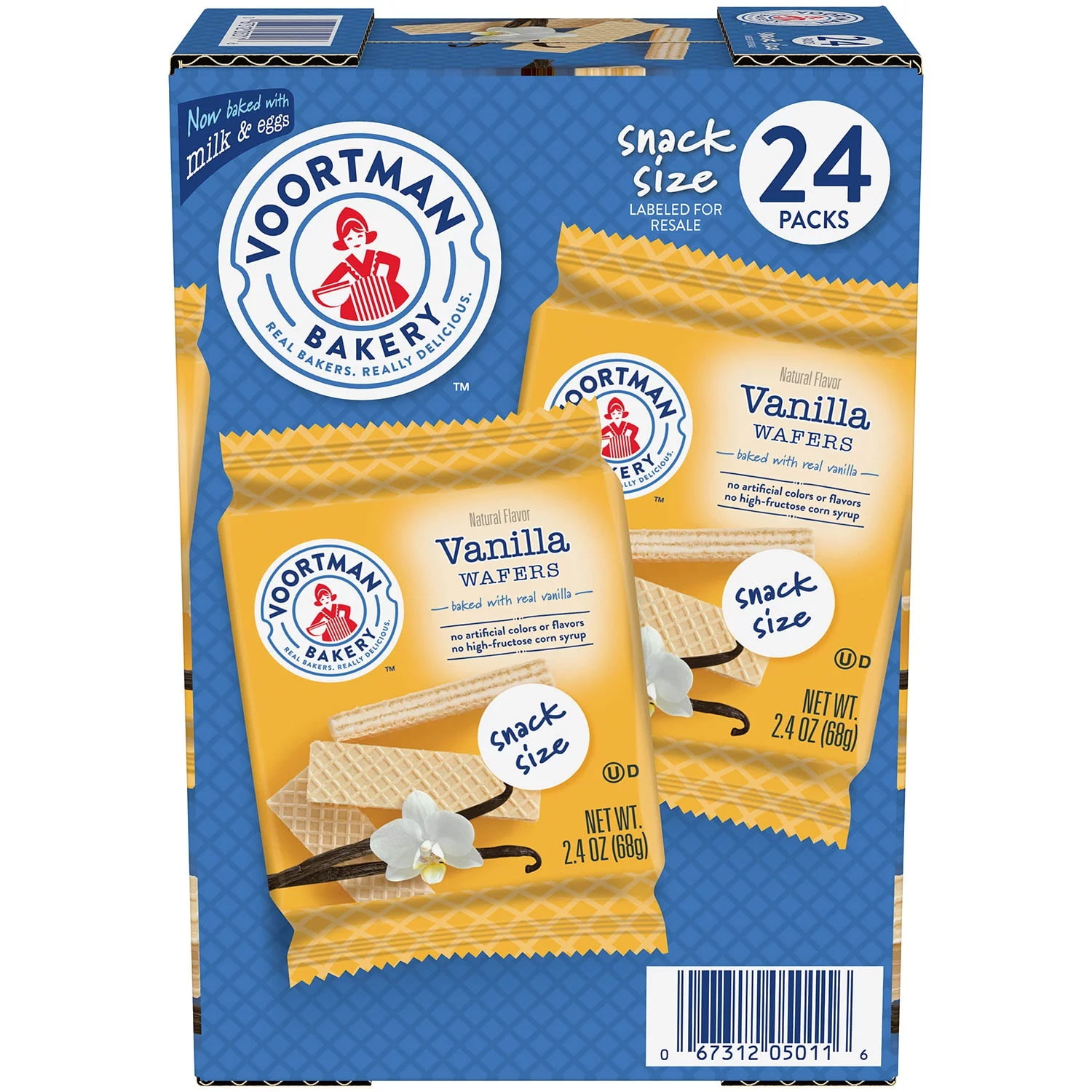 Voortman Vanilla Wafers Snack Size, 2.4 Ounce (Pack of 24)