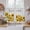 White, variant on Yellow Sunflowers Kitchen Curtains 63 Inch Length, Summer Floral Elegant Pastoral Botanical Tiers Curtains for Living Room Berdoom Bathroom, Light Filtering Drapes Window Treatment 2 Panels 42"Wx63"L