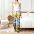 thumbnail image 4 of Vsdgher Vibrant Butterfly And Sunflowers Women’s Womens Pajama Pants, Lounge Wide Leg PantsLounge Pants,Sleep Bottoms, Lounge for Women-Medium, 4 of 6