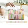 thumbnail image 2 of Tissue Box Cover, Geometric Painting PU Leather Rectangle Tissue Box Cover Bathroom Accessories, Tissue Box Holder-pink, 2 of 5