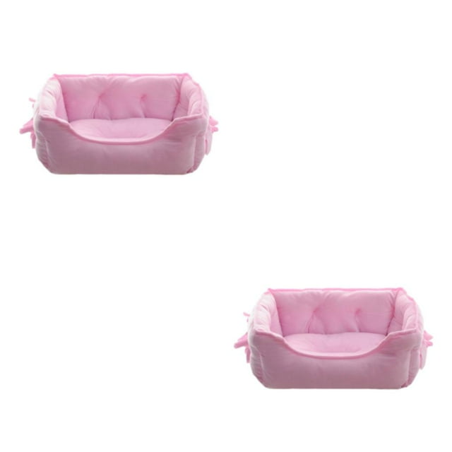 fastboy Dog Kennel Raised Rim For Optimal Head And Neck Support Washable Dog Bed pink S 2Set