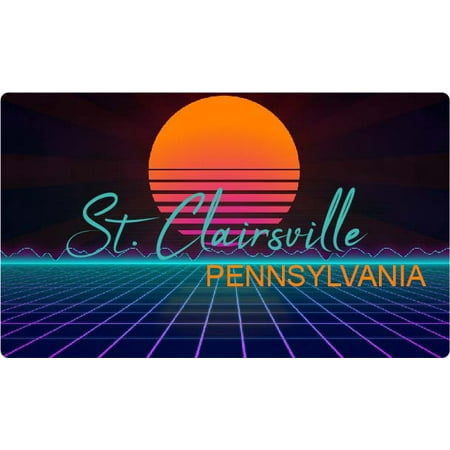 

St. Clairsville Pennsylvania 4 X 2.25-Inch Fridge Magnet Retro Neon Design