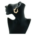 thumbnail image 4 of JoeytheJewelryNY 18k Layered Real Gold Filled round bamboo hoop earrings tri colors #79, 4 of 6
