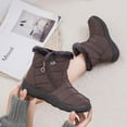 thumbnail image 4 of Dakaela Women Snow Boots Winter Fleece Lined Warm Slip on Ankle Booties Waterproof Outdoor Walking Shoes, 4 of 8