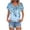 Blue, variant on Womens Summer Tops Stylish Casual Comfortable Floral Short Sleeve V-Neck T-Shirt Blouse