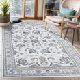 thumbnail image 2 of HOMERRY 9' x 12' Area Rug for Living Room Washable Bedroom Vintage Distressed Floral Carpet for Floor Decoration, Lighy Gray, 2 of 6