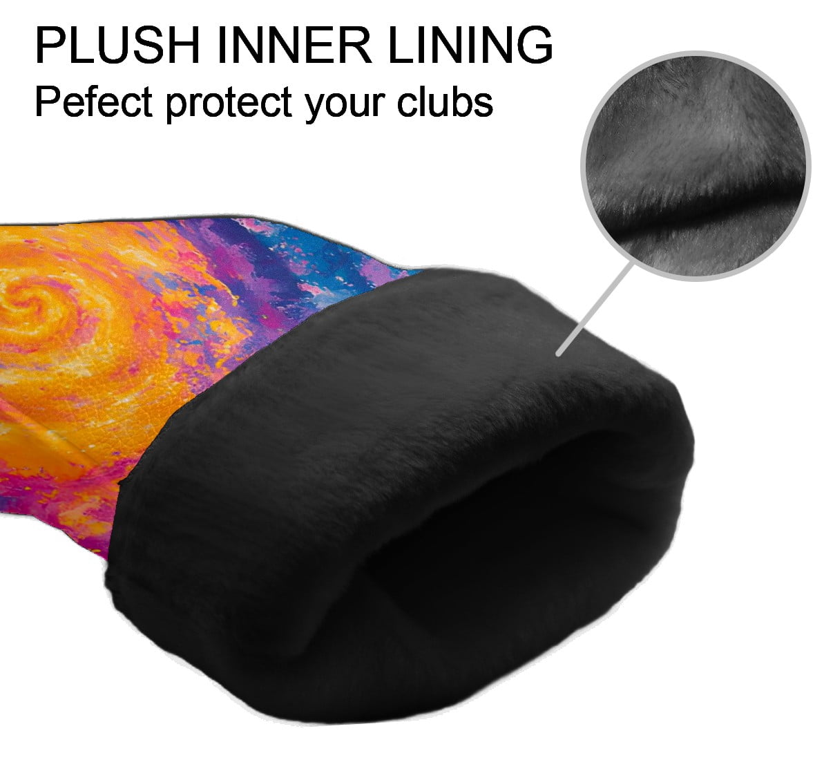 Golf Club Covers, Pink Swirl Premium PU Leather Driver Hybrid Putter Head Covers with Velvet Lining, Waterproof Golf Gifts for Men Women