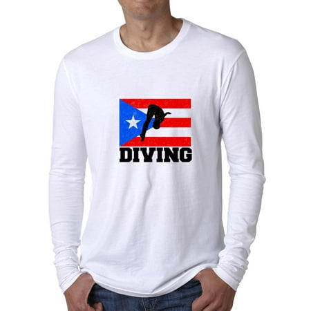 Puerto Rico Olympic - Diving - Flag Men's Long Sleeve