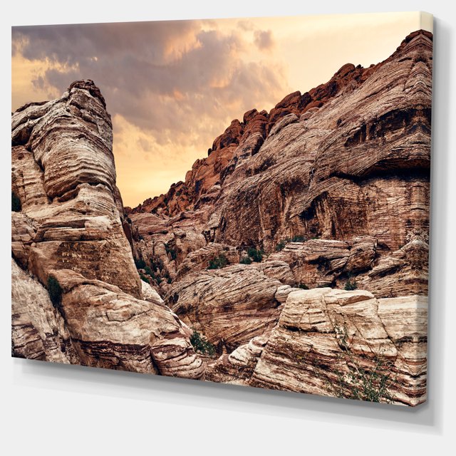 Designart - Paysage Rouge Canyon de Roche dans Nevada - Paysage Toile Art Print
