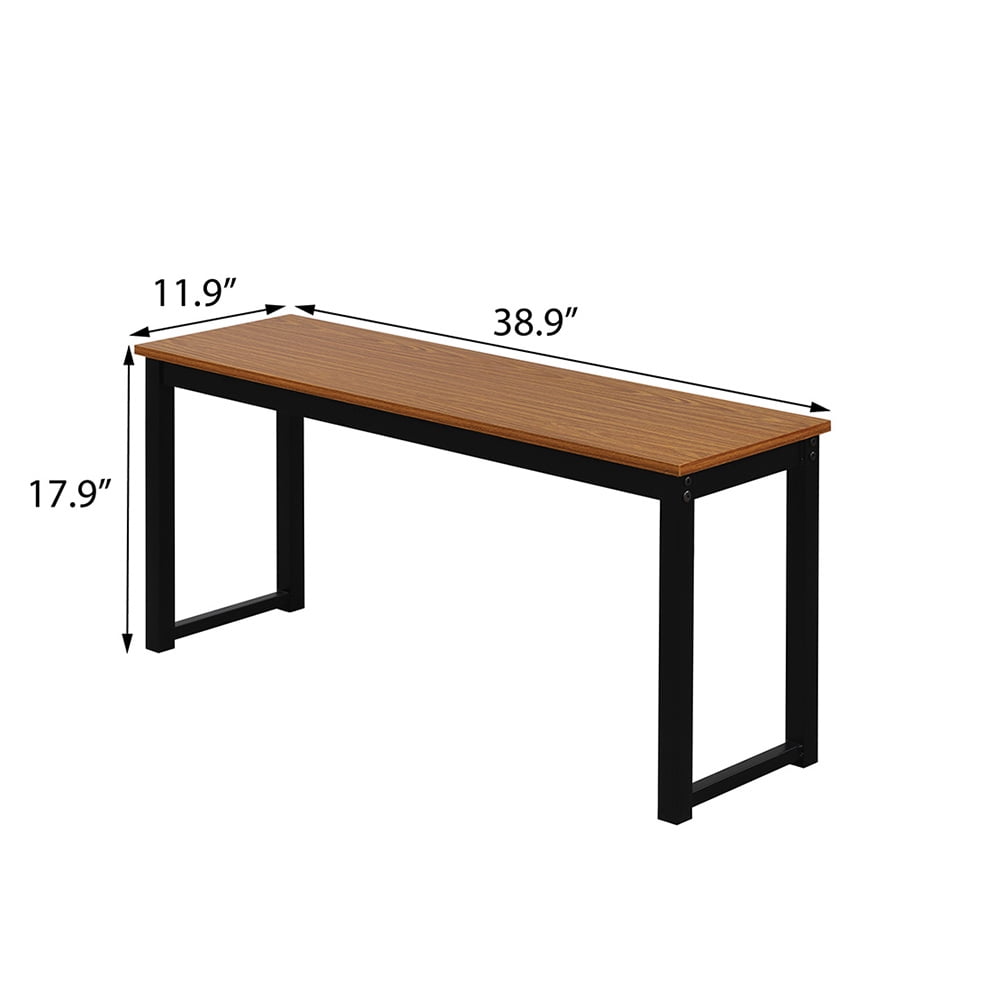 Kepooman 3 Pieces Metal Modern Dining Table Set with 2 Benches, Black