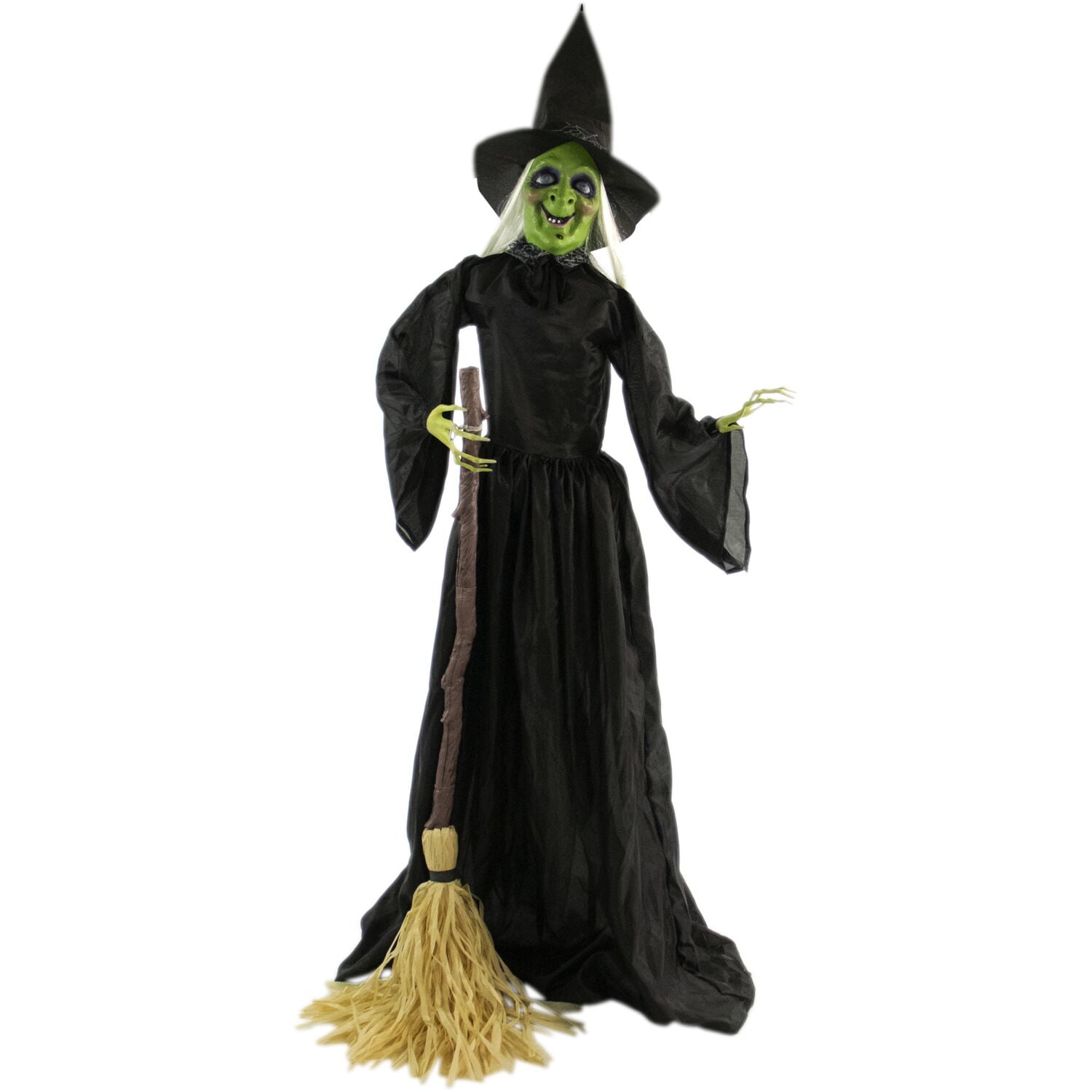 Indoor/Outdoor Color 11 Moving Talking Haunted Hill Farm HHWITCH-12FLSA Animatronic Witch Battery-Operated Halloween Decoration