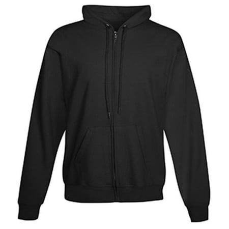 Hanes F280 Adult Ultimate Cotton Full-Zip Hood Sweatshirt, Black ...