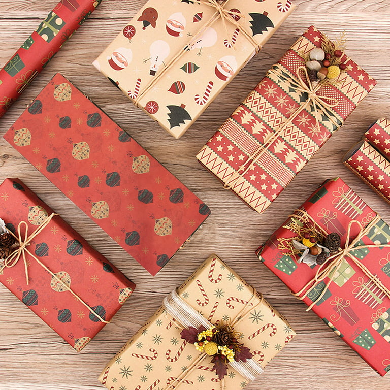6Pcs Lovely Wrapping Paper Flexible Cartoon Kraft Gift Wrapping Tissue  Paper Holiday Supplies Black Kraft Paper 