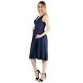 thumbnail image 2 of 24seven Comfort Apparel Sleeveless Midi Maternity Fit and Flare Pocket Dress, 2 of 4