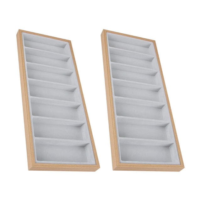 2x caja organizadora para gafas de terre, estuche de almacenamiento para gafas, soporte para gafas, contenedor, joyería, relojes, bandeja para mostrar g