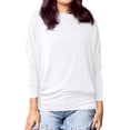 thumbnail image 3 of Women'S Long Sleeve Round Neck Soft Basic Batwing Sleeve Knitted Loose Pullover Autumn Fashion Clothing White XL, 3 of 7