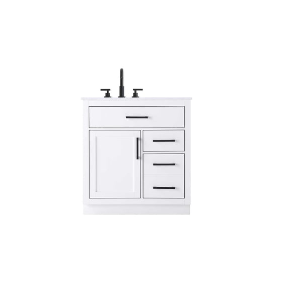 Elegant Kitchen and Bath Alden 32 inch Single Bathroom Vanity in White
