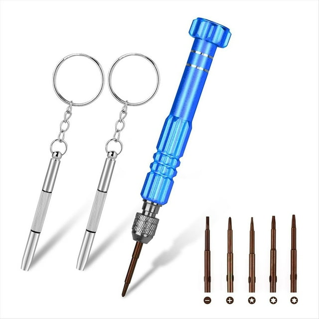 Kit de Reparación de Gafas Destornillador, Juego de Destornilladores 6 en 1 para Relojes, Anteojos, Gafas de Sol, Electrónica, Teléfonos Móviles