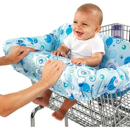 Bright Starts - Calypso Blue Cozy 2-in-1 Highchair Cover and Shopping Cart Liner