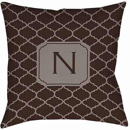 Thumbprintz Moroccan Monogram Brown Decorative Pillows Walmart Com
