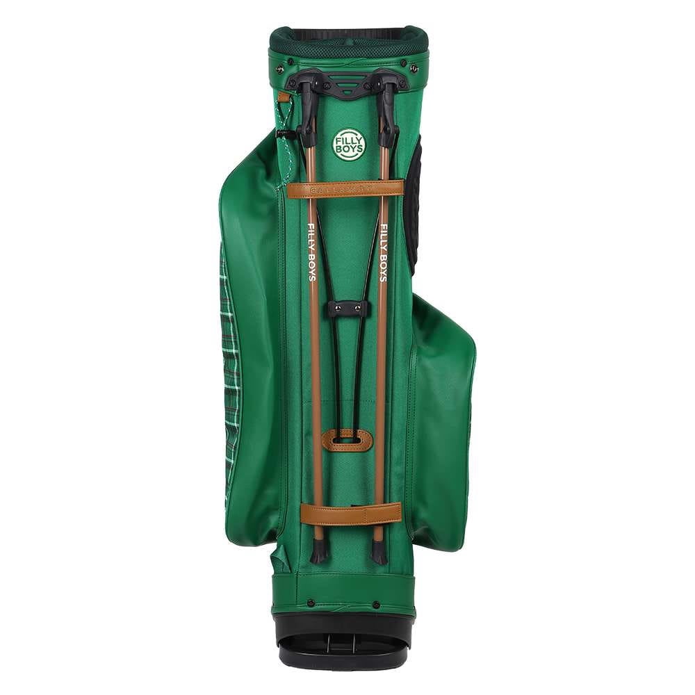 Filly Boys Women's Stand Golf Bag 8.5-Inch Lightweight Green Check Pattern with Dividers