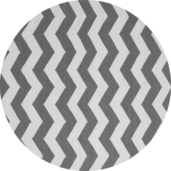 Ahgly Company Indoor Round Abstract Gray Contemporary Area Rugs, 3' Round