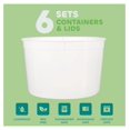 64 oz Food Storage Containers with Lids Pack of 6, Half Gallon Round
