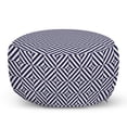 thumbnail image 1 of Navy Blue Pouf Cover with Zipper, Symmetrical and Asymmetrical Geometric Pattern Design Image, Soft Decorative Fabric Unstuffed Case, 30" W X 17.3" L, Pale Blue Dark Blue, by Ambesonne, 1 of 5