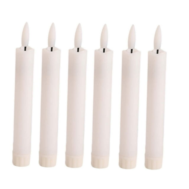 6x LED Pillar Candles Tabletop Decoration 3D Wick Candles Decorative Candles for White