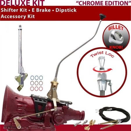 American Shifter C4 Shifter Kit Chrome 23 in. Swan E Brake Cable Dipstick for F8445