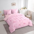 thumbnail image 3 of Feelyou Fashion Princess Bow Bedding Comforter Set 7pcs, Kawaii Bowknot Full Bedding Set, 3 of 8