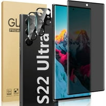 [1 2 Pack] Galaxy S22 Ultra Privacy Screen Protector with Camera Lens Film [3D Full Coverage] [Anti Spy] [9H Hardness] Glass Screen Protector for Samsung Galaxy S22 Ultra 6.8 inch