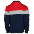 thumbnail image 4 of 9 Crowns Essentials Mens Full Zip Sherpa Lined Fleece Hoodie Jacket (Navy/Heather/Red, X-Large), 4 of 5