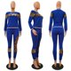 thumbnail image 3 of Conjunto de dos piezas de camuflaje de leopardo 2024, traje deportivo para mujer, sudadera de manga larga y pantalones deportivos, chándal informal para correr para mujer, 3 of 5
