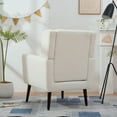 thumbnail image 6 of Modern Accent Chair,Teddy Fabric Living Room Chairs Comfy Reading Chair,Mid Century Accent Chair, Lounge Arm Chairs Armchair for Living Room Bedroom,White, 6 of 6
