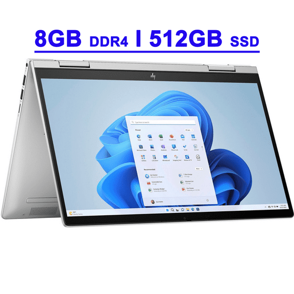 HP Envy x360 Premium 2-in-1 Copilot AI PC Laptop 14" FHD IPS Touchscreen Intel 10-core 5 120U 8GB DDR4 512GB SSD Backlit Fingerprint USB-C Wi-Fi6E 5MP Privacy Camera Poly Studio Win11