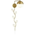 thumbnail image 4 of 360 Lighting Kelowna Modern Swing Arm Wall Lamp with Cord Cover Brass Plug-in Light Fixture Glass Globe Shade for Bedroom Bedside Living Room Reading, 4 of 7