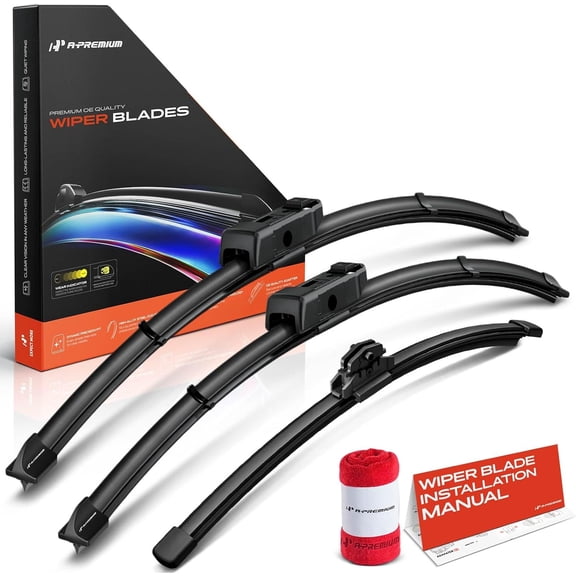 A-Premium Windshield Wiper Blades Compatible with Audi Q5/SQ5 2018-2024, Q3 2021-2024, allroad 2013-2016 - Front Rear Wiper Blade Set for 24"/20"/15", TLPN/FR_DA, w/Wear Indicator & Towel (Pack of 3)