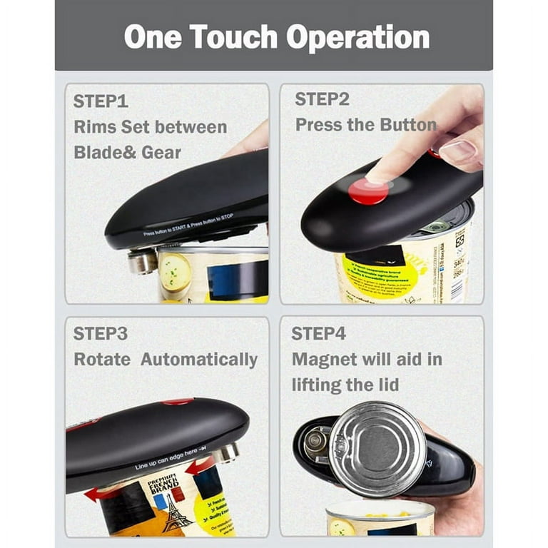 Electric Can Opener Mini One Touch Automatic Smooth Edges Openers