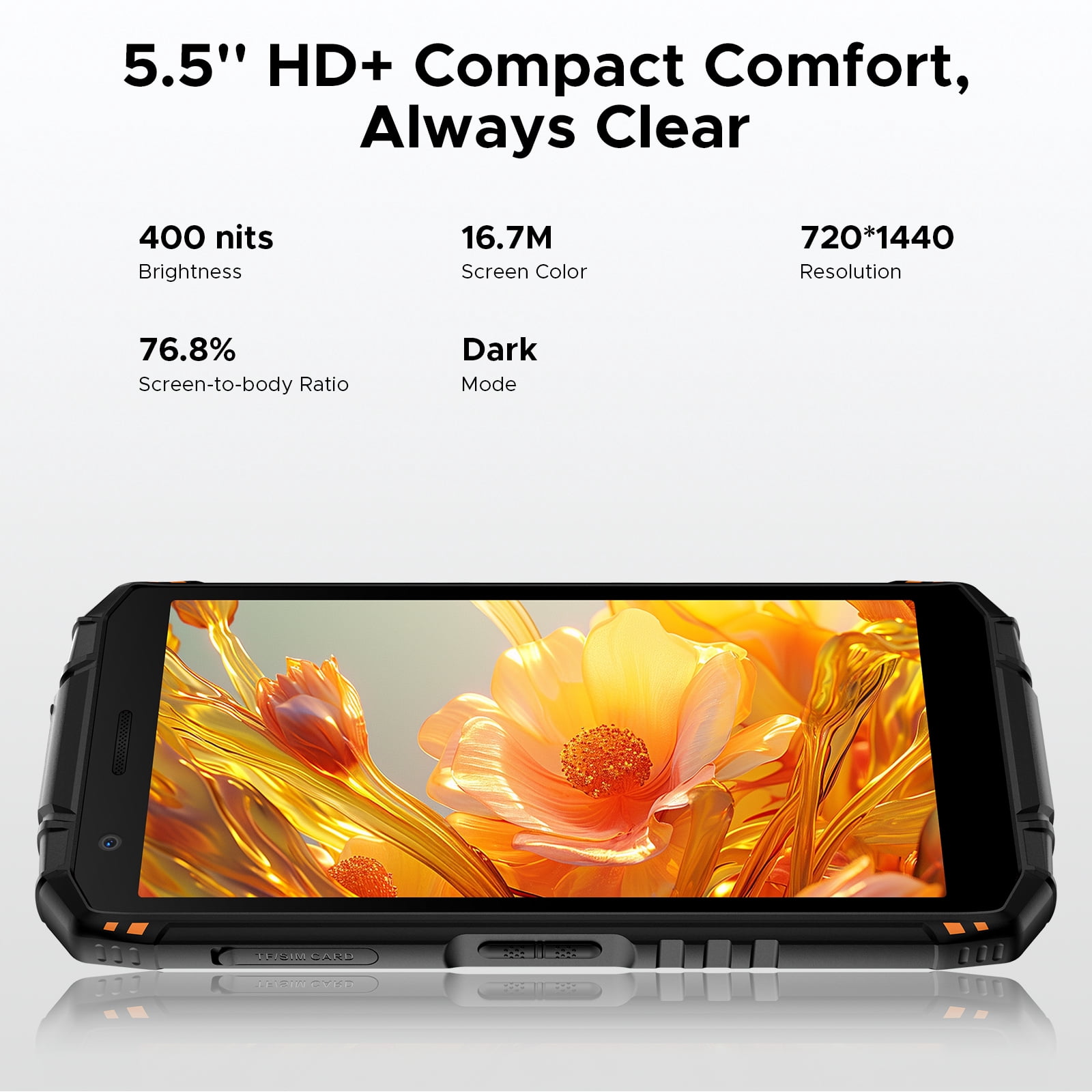 DOOGEE Fire 3 Ultra Rugged Smartphone, 8350mAh, Android 15 Mini Rugged Phone With Gemini AI, 5.5" HD+, Octa Core, 24GB+256GB Mobile Phone, 20MP Night Vision Camera, NFC, IP68/IP69K