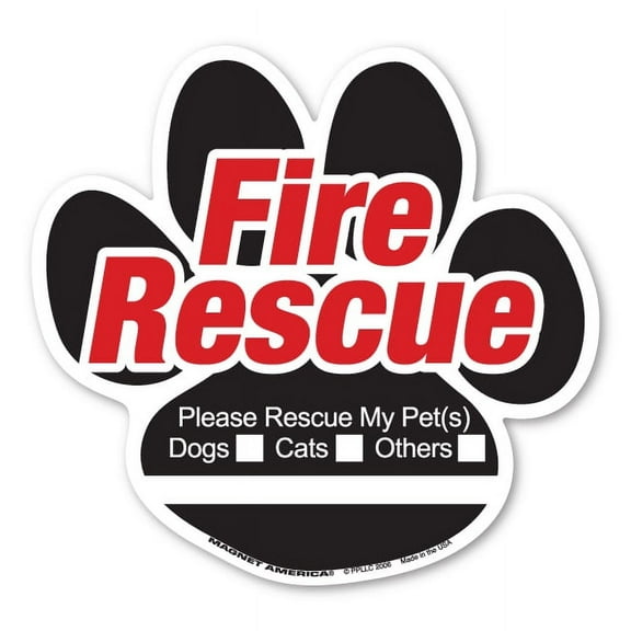 Animal Fire Rescue Paw Inside Static Cling