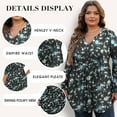 thumbnail image 3 of PINKSIR Women's Plus Size Henley Shirts Peplum V Neck Button Tunic Tops Casual Long Sleeve Blouse 1XL-4X, 3 of 7