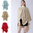 thumbnail image 2 of Large Cape Cardigan Sweaters Open Poncho Winter Shawl Wraps Open Front Poncho Cape Shawl, 2 of 8