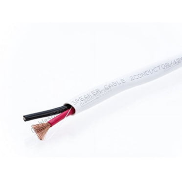 500ft Speaker Cable – 12 AWG Gauge, 2 Conductor, CL2 Rated, White PVC Jacket, CCA