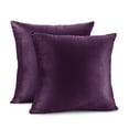thumbnail image 2 of Clara Clark Plush Solid Decorative Microfiber Square Throw Pillow Cover with Throw Pillow Insert for Couch, Eggplant, 28"x28"", 4 Piece Decorative Soft Throw Pillow Set, 2 of 8
