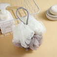 thumbnail image 3 of Bath Pouf, Staron 2026 Large Exfoliating Bath Sponge, Dual-Color Rope Foaming Net Body Scrubber Soft Washable Quick-Dry, Gray, 3 of 3