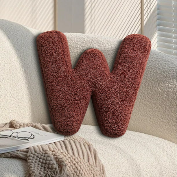 Cojines de 26 letras, cojines suaves de algodón con letras para decorar sofás y camas, cojines decorativos de 38x30cm - Elige tu letra