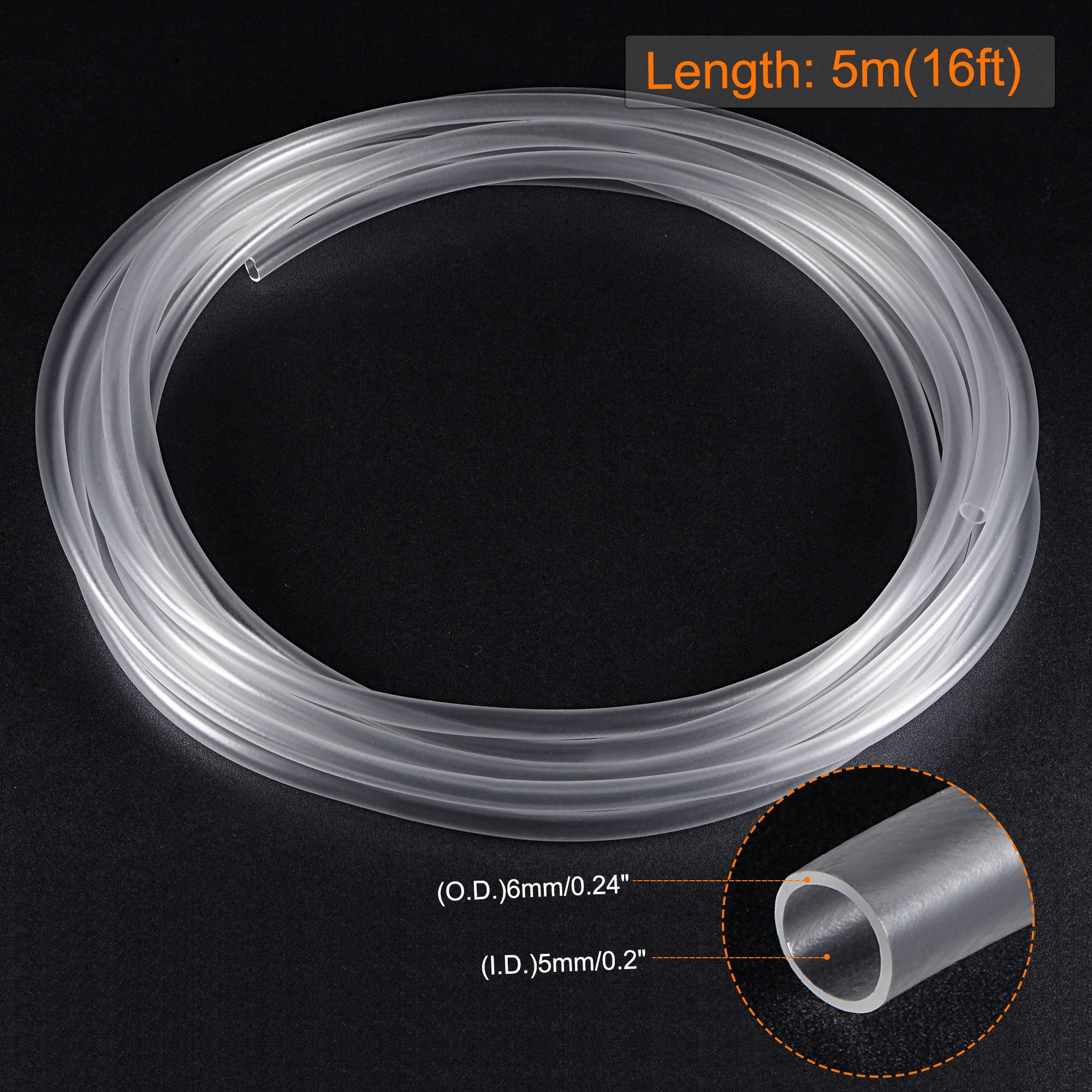 Tuyau Flexible PVC Transparent 5mm Intérieur 6mm Extérieur - 5 Mètres - Uxcell - Neuf