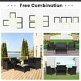 thumbnail image 6 of Gymax 4PCS Outdoor Conversation Set Patio PE Rattan Set w/ Glass Table & Sofa Cushions Black, 6 of 10