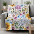 thumbnail image 2 of Sunflower Blanket Soft Cozy Warm Throw Blanket for Couch, Plush Fuzzy Flannel Fleece Blankets for Sofa, Colorful Flowers Summer Botanical Watercolor Bed Blankets Lightweight Gifts for Women, 40"x50", 2 of 9